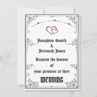 Custom Red Heart Wedding e Card Invitation