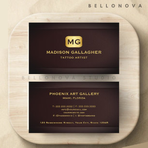 Custom Red Maroon Gold Arts & Design Professional Business Card