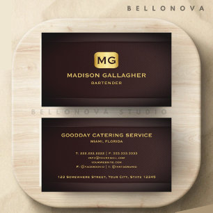 Custom Red Maroon Gold Food Beverage Professional Business Card