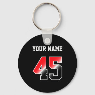 Custom Red Number 45 Personalized T Shirt  Key Ring