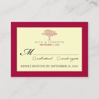 ::CUSTOM:: Red Oak Tree 3.5"x2.5" RSVP Card