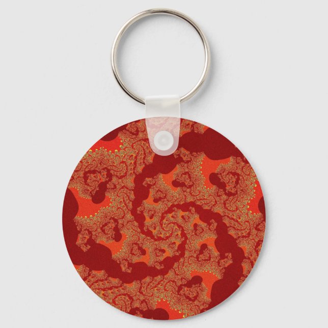 Custom Red Orange Swirl Keychain (Front)