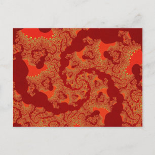 Custom Red Orange Swirl Postcards