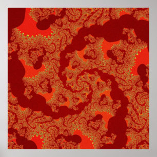 Custom Red Orange Swirl Poster