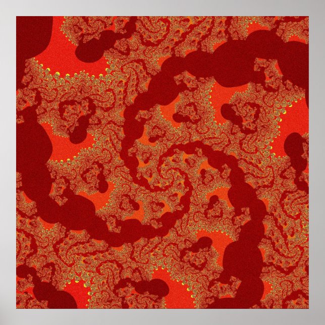 Custom Red Orange Swirl Poster (Front)