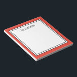 Custom Red Orange White Editable Colour Notepad<br><div class="desc">Red/orange (background colour can be edited) personalised notepad with your name or any text you choose at the top.</div>