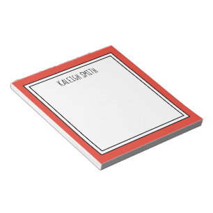 Custom Red Orange White Editable Colour Notepad