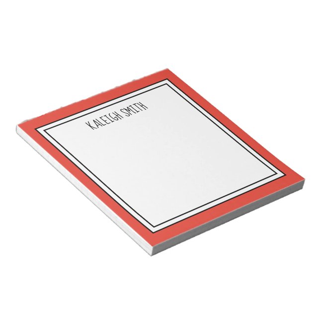 Custom Red Orange White Editable Colour Notepad (Angled)