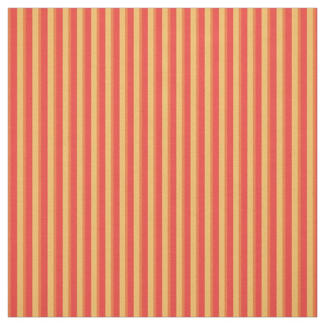 Custom Red Orange Yellow Striped Pattern Fabric (Swatch)