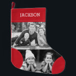 Custom Red Photo Collage Large Christmas Stocking<br><div class="desc">Photography courtesy of Sydney Treasures Photography: www.sydneytreasuresphotography.com.au/</div>