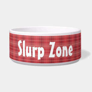 Custom Red Plaid “Slurp Zone” Pet