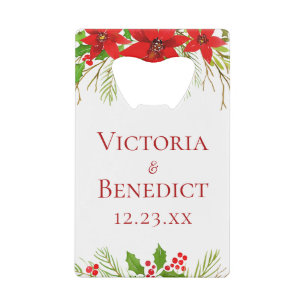 Custom Red Poinsettia Christmas Wedding Floral