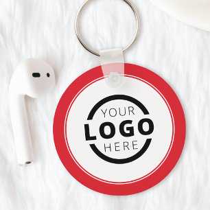 Custom Red Promotional Business Logo Branded Key Ring