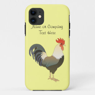 Custom Red Rooster Farm Animal yellow Case-Mate iPhone Case