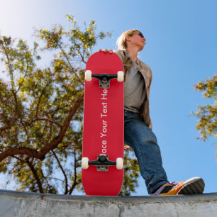 Custom Red Skateboard Deck – Personalised Text