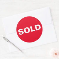 Custom Red Sold Sticker
