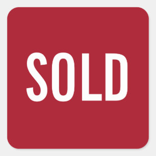 Custom Red Sold Sticker