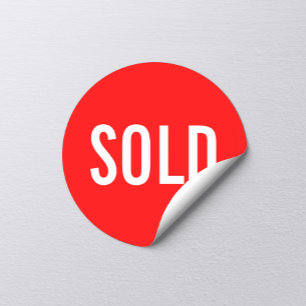 Custom Red Sold Sticker
