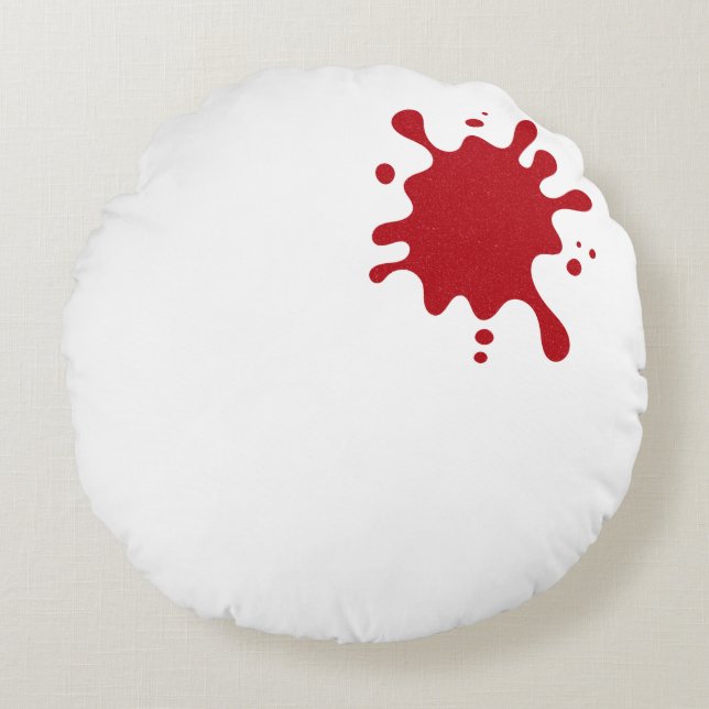 Custom Red Splash Round Pillow 16" (Front)