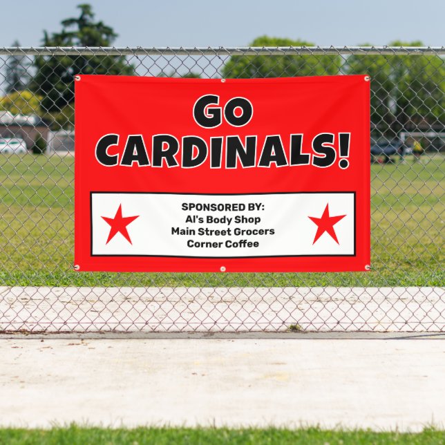 Custom Red Sports Team Banner (Insitu)