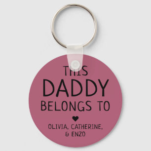 Custom Red This Daddy Belongs To Father's Day Key Ring