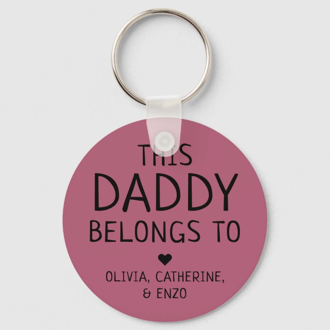 Custom Red This Daddy Belongs To Father's Day Key Ring (Front)