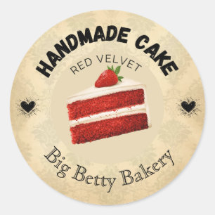 Custom Red Velvet Cake Labels   Personalised Baker