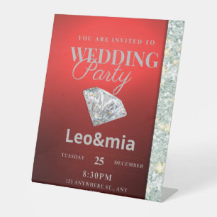 Custom Red Wedding Acrylic Sign