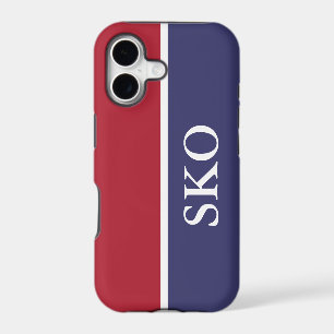 Custom Red White and Blue Striped Monogram