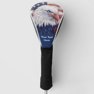 Custom Red White Blue Eagle Stars and Stripes Flag Golf Head Cover