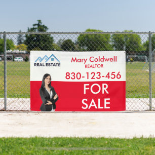 Custom Red White Realtor Photo Promotional Banner