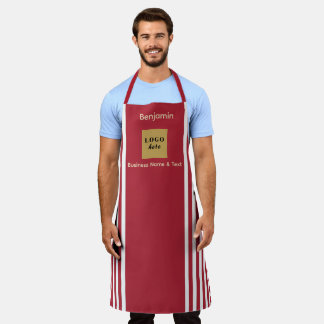 Custom Red & White Stripe Apron