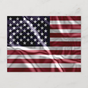 Custom Red White Stripes Starry Blue American Flag Postcard