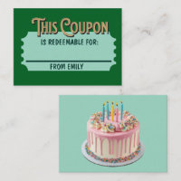 Custom Redeemable Ticket Gift Celebration Coupon