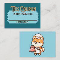 Custom Redeemable Ticket Gift Shiba Cake Coupon