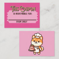 Custom Redeemable Ticket Gift Shiba Cake Coupon