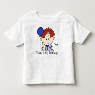 Custom Redhead Boy With Balloon Birthday T-shirt
