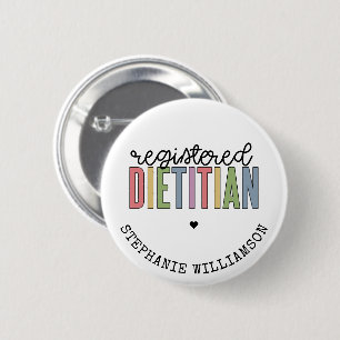 Custom Registered Dietician Multicolored RD 6 Cm Round Badge