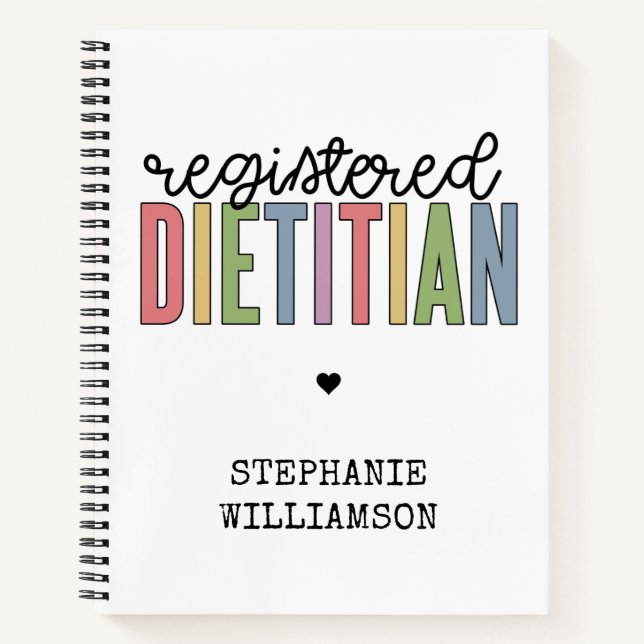 Custom Registered Dietician Multicolored RD Notebook (Front)