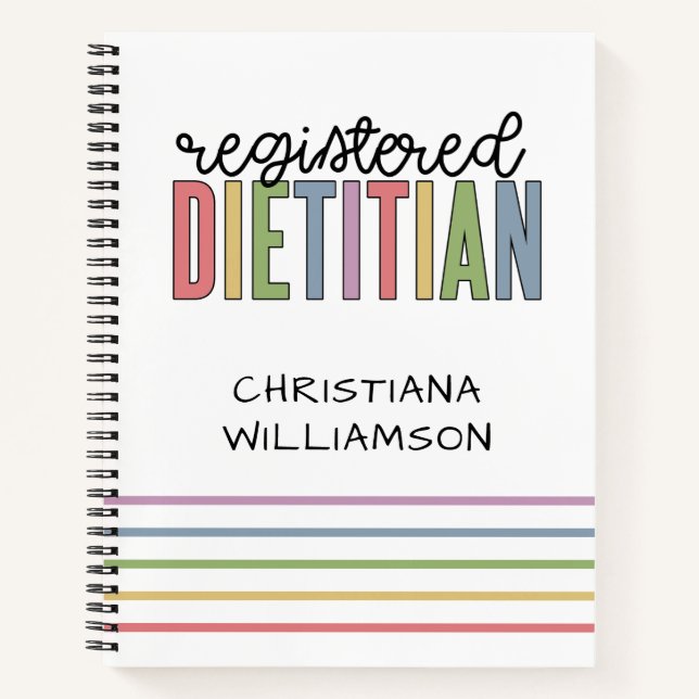 Custom Registered Dietician Multicolored RD Notebook (Front)