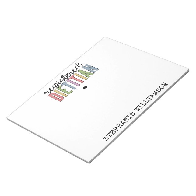 Custom Registered Dietician Multicolored RD Notepad (Angled)