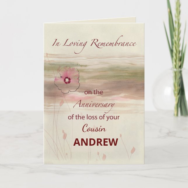 Custom Relation and Name Remembrance Anniversary  Card (Front)