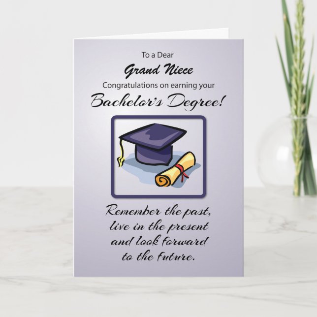 Custom Relation, Bachelors Degree Graduation Card (Front)
