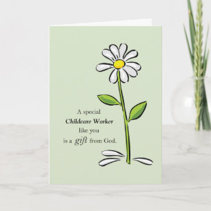 Custom Relation, Thank You, Religious Green Daisy You Card