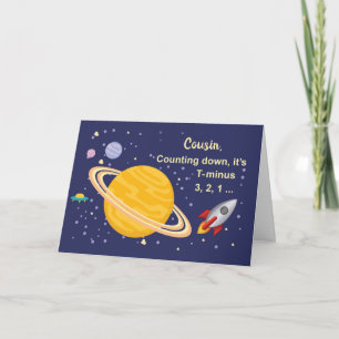 Custom Relationship Birthday Planets, Outer Space Card