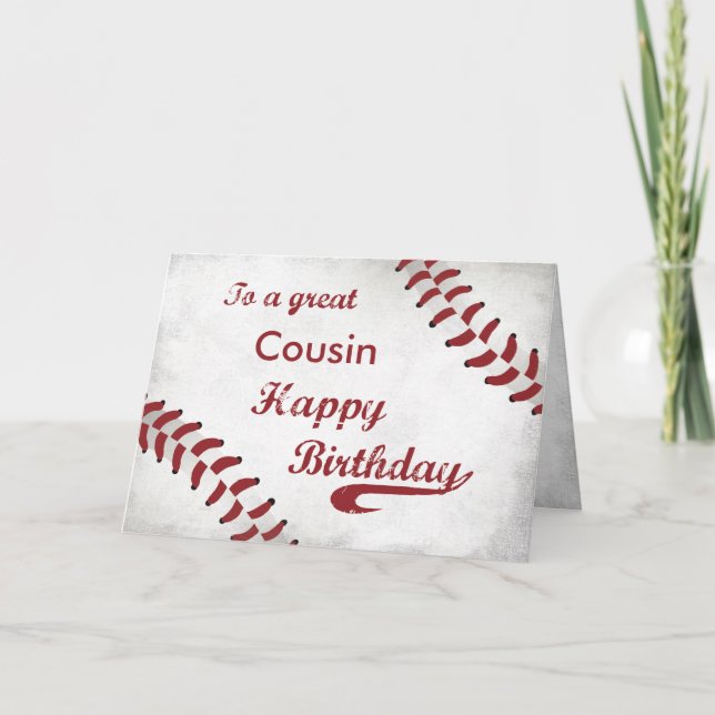 Custom Relationship, Cousin, Birthday Large Grunge Card (Front)