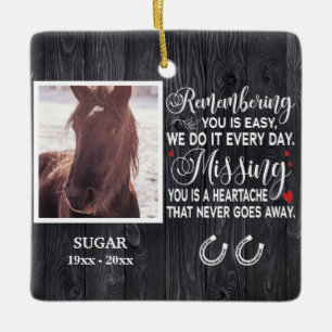 Custom Remembering You Memorial Quote For Horse Ceramic Ornament