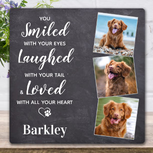 Custom Remembrance 3 Photo Pet Dog Memorial Plaque