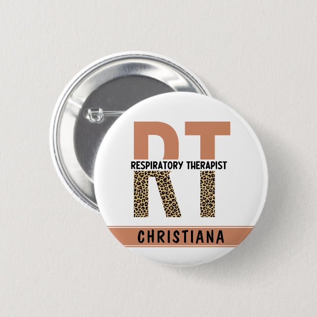 Custom Respiratory Therapist RT Gift 6 Cm Round Badge (Front & Back)