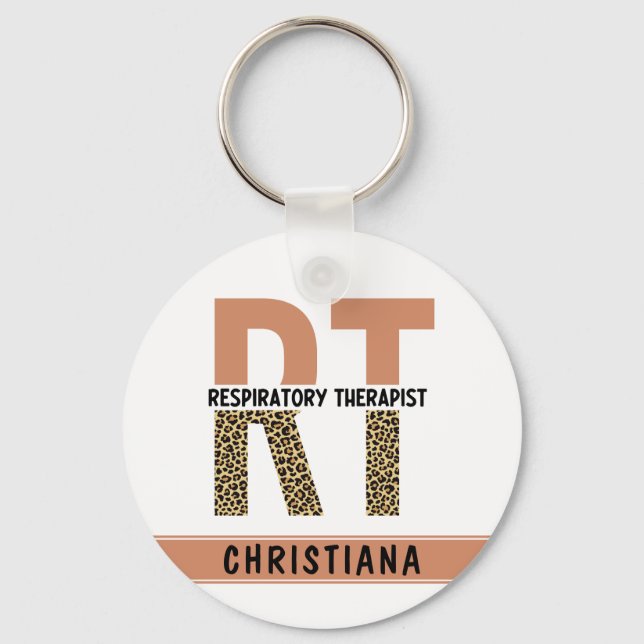 Custom Respiratory Therapist RT Gift Key Ring (Front)